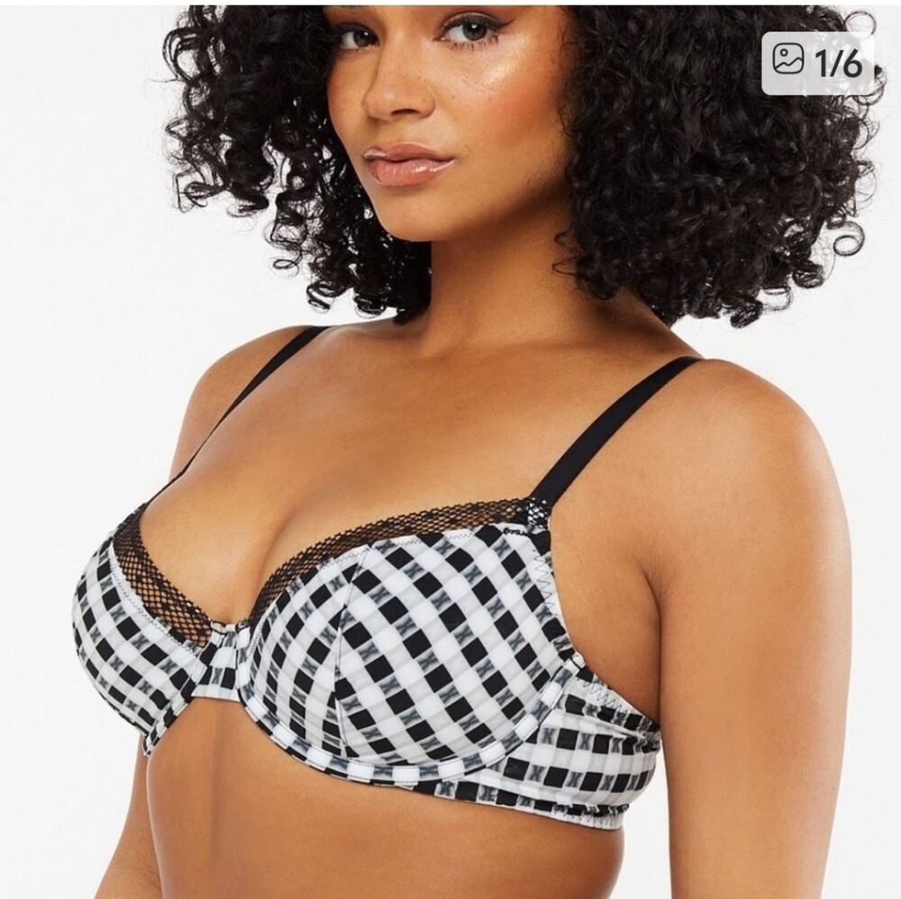 Savage X Fenty Black and White Checkered Bra